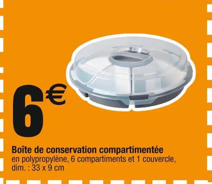 Boîte de conservation compartimentée