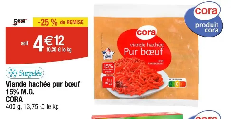 CORA Viande hachée pur bœuf