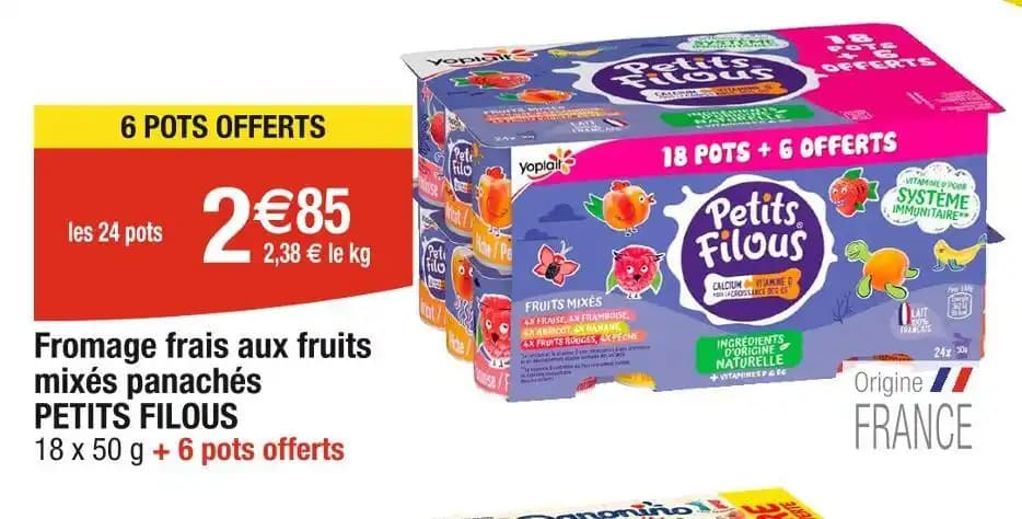 PETITS FILOUS Fromage frais aux fruits mixés panachés