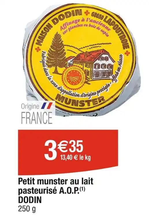 DODIN Petit munster au lait pasteurisé A.O.P
