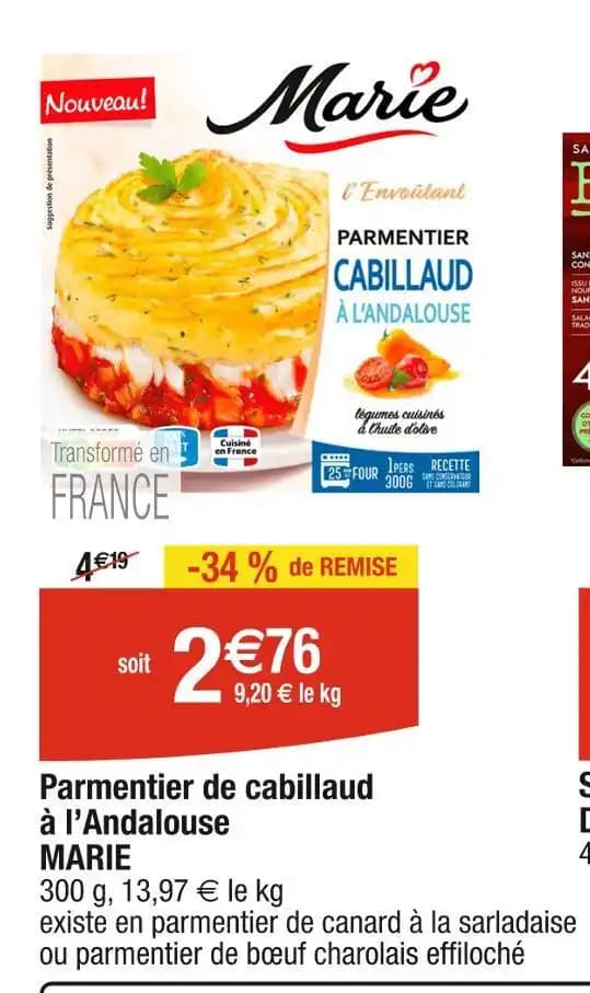 MARIE Parmentier de cabillaud à l’Andalouse