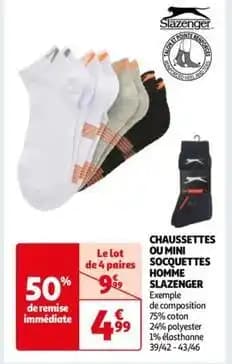 Slazenger - chaussettes ou mini socquettes homme