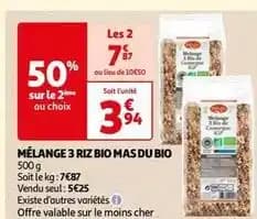 Mas du bio - mélange 3 riz bio