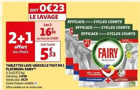 Fairy - tablettes lave vaisselle tout en 1 platinium +