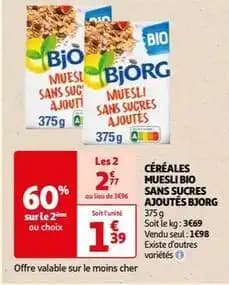 Bjorg - céréales muesli bio sans sucres ajoutés