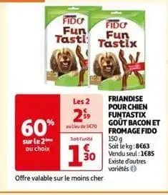 Fido - friandise pour chien funtastix goût bacon et fromage