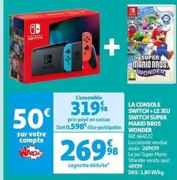 Nintedo - la console switch+ le jeu switch super mario bros wonder
