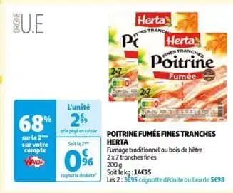 Herta - poitrine fumée fines tranches