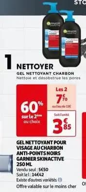 Garnier - nettoyer gel nettoyant charbon