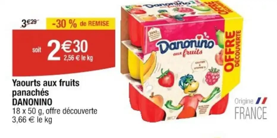 Yaourts aux fruits panachés DANONINO