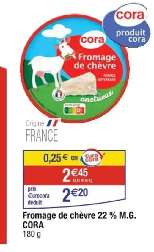 Fromage de chèvre 22 % M.G. CORA