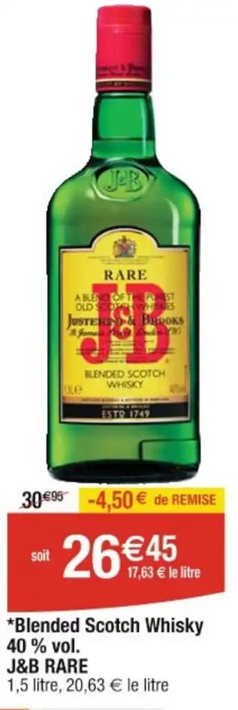 *Blended Scotch Whisky 40 % vol. J&B RARE