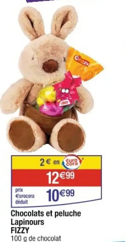 Chocolats et peluche Lapinours FIZZY