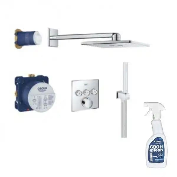 GROHE Ensemble douche encastrable SmartControl avec nettoyant robinetterie GrohClean
