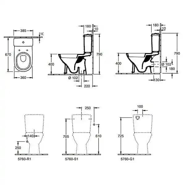 WC à poser VILLEROY ET BOCH O.novo avec abattant