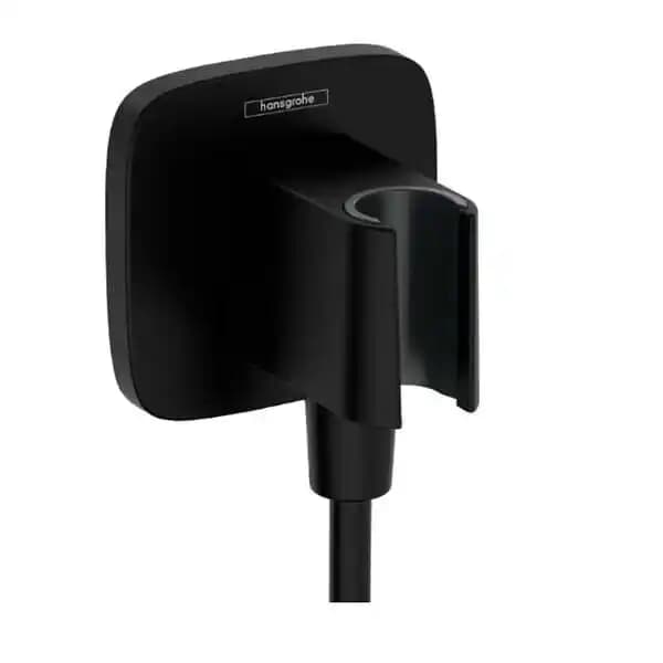 Support pommeau de douche avec raccordement HANSGROHE Fixfit Q noir mat