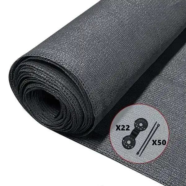 VOUNOT Brise vue occultant en HDPE 90g/m² 1x10m avec attaches de fixation anthracite