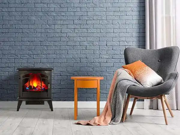 Cheminée électrique 2kW acier noir avec télécommande