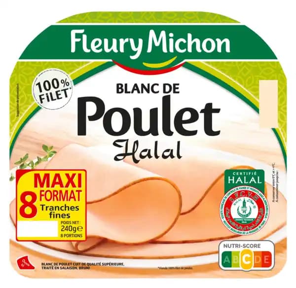 FLEURY MICHON Blanc de poulet Halal Maxi format