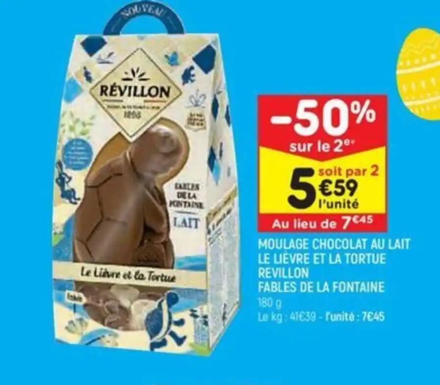 MOULAGE CHOCOLAT AU LAIT LE LIÈVRE ET LA TORTUE REVILLON FABLES DE LA FONTAINE