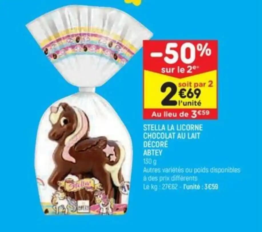 STELLA LA LICORNE CHOCOLAT AU LAIT DÉCORÉ ABTEY
