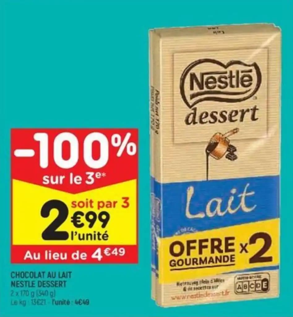 CHOCOLAT AU LAIT NESTLE DESSERT