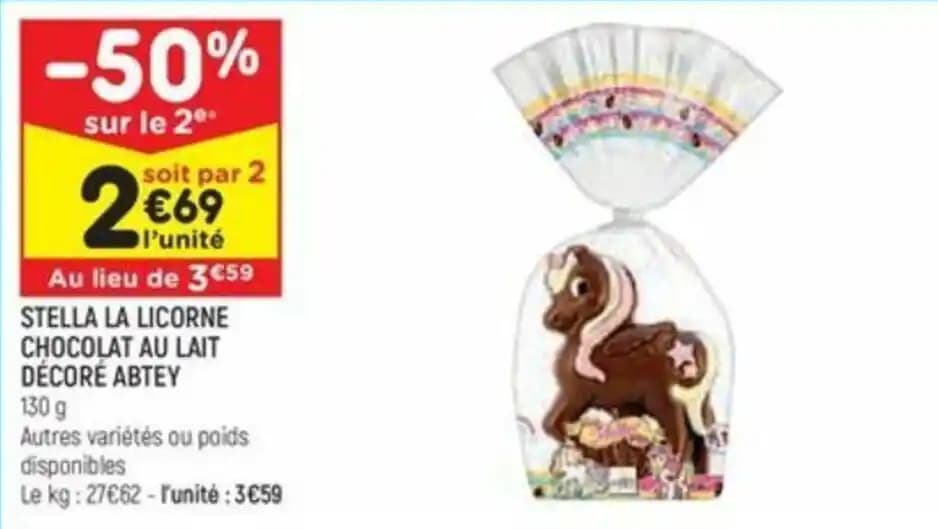STELLA LA LICORNE CHOCOLAT AU LAIT DÉCORÉ ABTEY