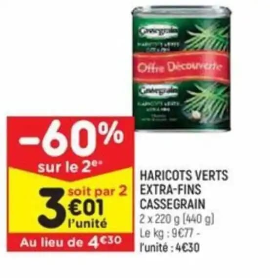 HARICOTS VERTS EXTRA-FINS CASSEGRAIN