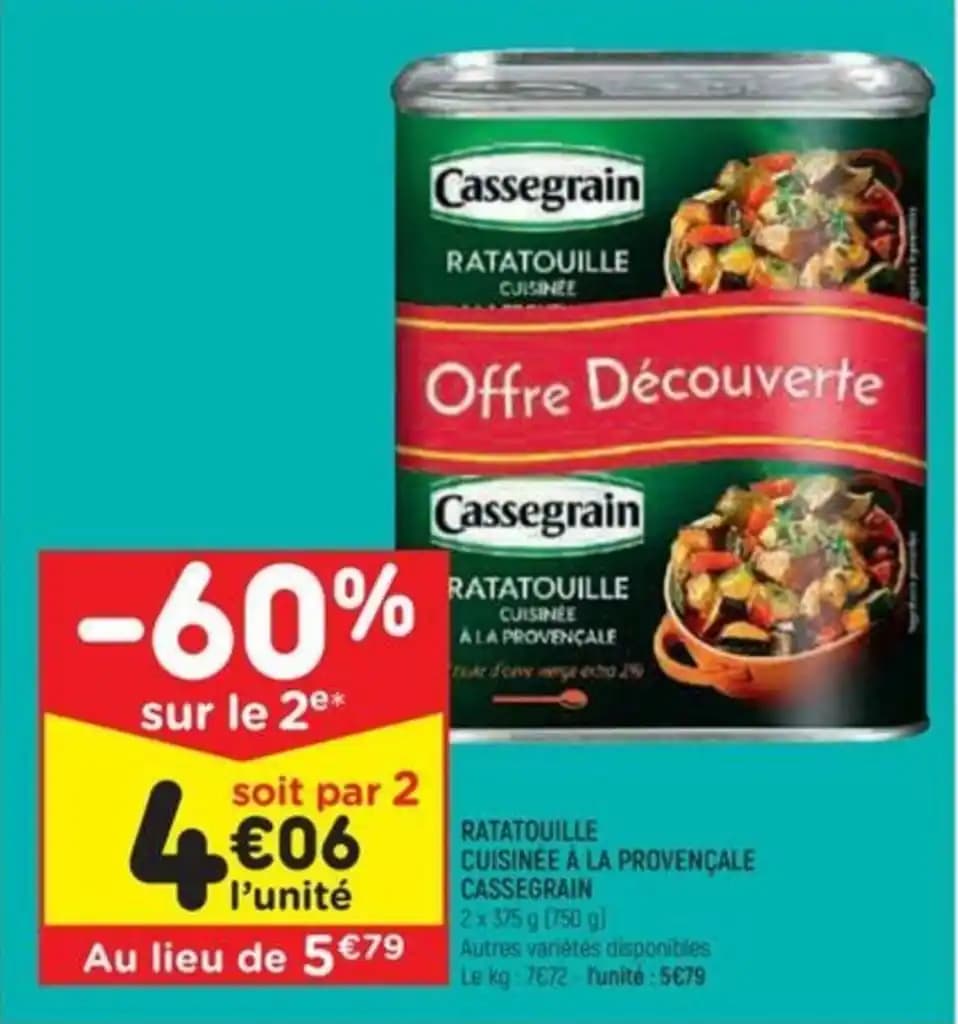 RATATOUILLE CUISINEE À LA PROVENÇALE CASSEGRAIN