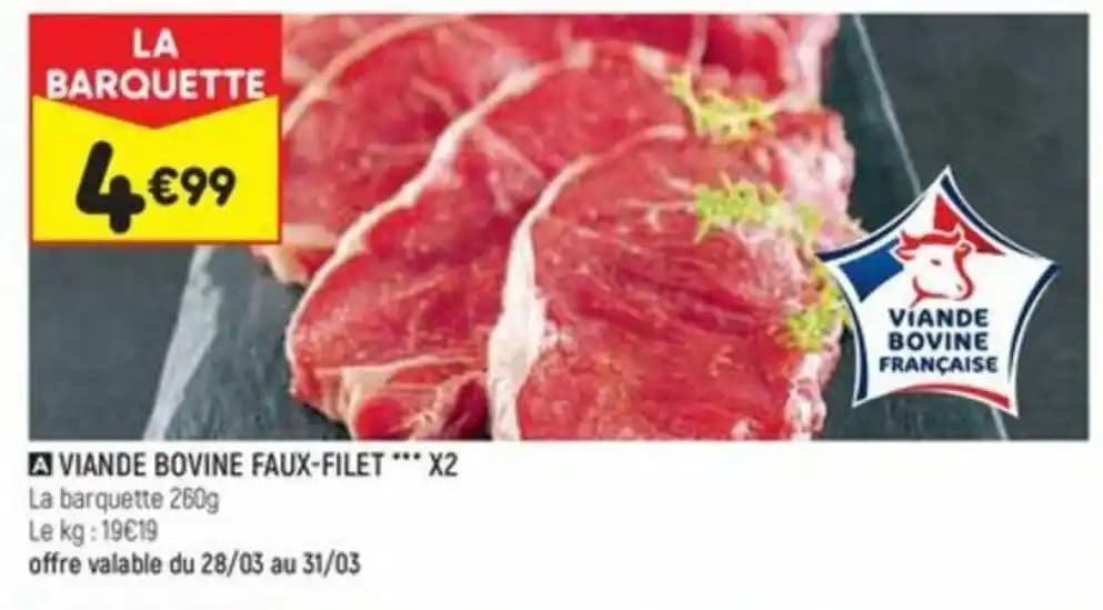 VIANDE BOVINE FAUX-FILET *** X2