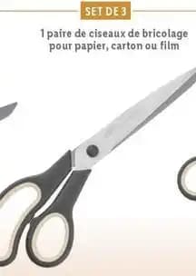 1 paire de ciseaux de bricolage pour papier, carton ou film