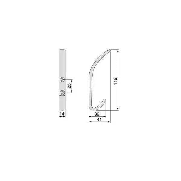 Emuca Lot de 4 crochets muraux Nelson, Aluminium, Peint en noir