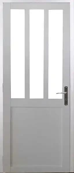 Bloc Porte Atelier BLANC H204 x L73 Poussant Gauche Côtes Tableau +Poignée GD MENUISERIES