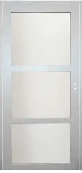 Bloc Porte Greyria RAL7035 Vitrée H204 x L83 Poussant Gauche Côtes Tableau +Poignée GD MENUISERIES