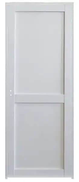 Bloc Porte Atelier 2 panneaux Blanc H204 x L73 Poussant Droite Côtes Tableau +Poignée GD MENUISERIES