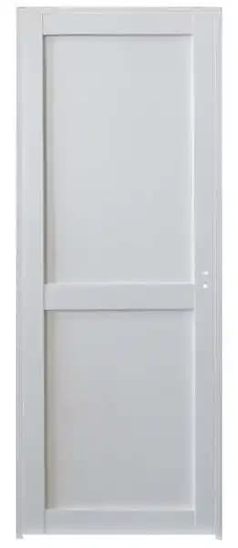 Bloc Porte Atelier 2 panneaux Blanc H204 x L83 Poussant Gauche Côtes Tableau +Poignée GD MENUISERIES