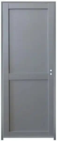 Bloc Porte Athena RAL7035 2 panneaux H204 x L83 Poussant Gauche Côtes Tableau +Poignée GD MENUISERIES