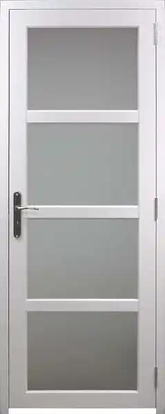 Bloc Porte Tana Vitrée Blanc H204 x L73 Poussant Droite Côtes Tableau +Poignée GD MENUISERIES