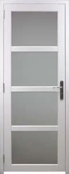 Bloc Porte Tana Vitrée Blanc H204 x L73 Poussant Gauche Côtes Tableau +Poignée GD MENUISERIES