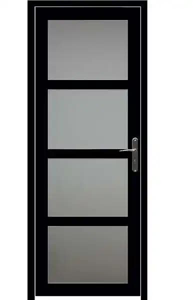 Bloc Porte Telia Noir Vitrée H204 x L83 Poussant Gauche Côtes Tableau +Poignée GD MENUISERIES