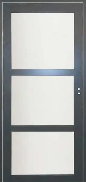 Bloc Porte Blakeria RAL7016 Vitrée H204 x L73 Poussant Gauche Côtes Tableau +Poignée GD MENUISERIES