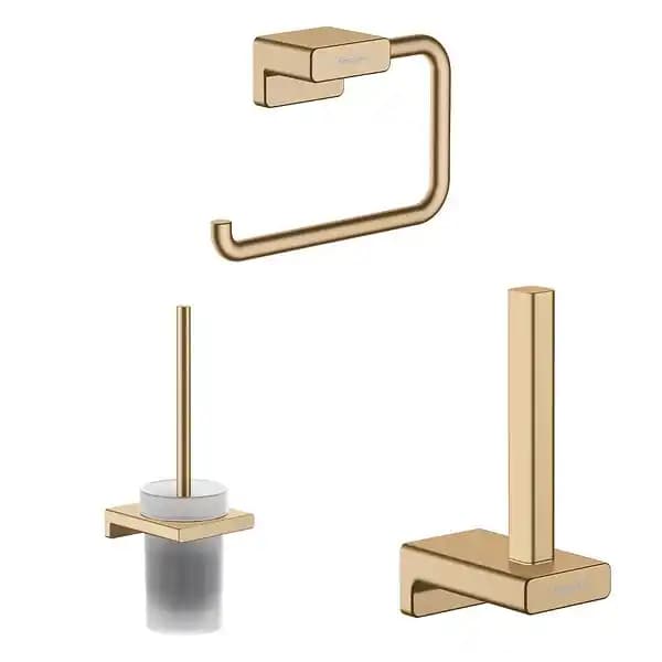Porte-brosse WC HANSGROHE AddStoris + Porte-papier WC + Réserve porte-papier bronze brossé