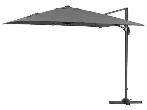 Parasol jardin déporté Alu Sun 3 - Carré - 3 x 3 m - Gris