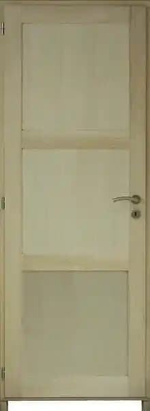 Bloc Porte Ayous 3 Panneaux H204 x L83 Poussant Gauche Côtes Tableau +Poignée GD MENUISERIES