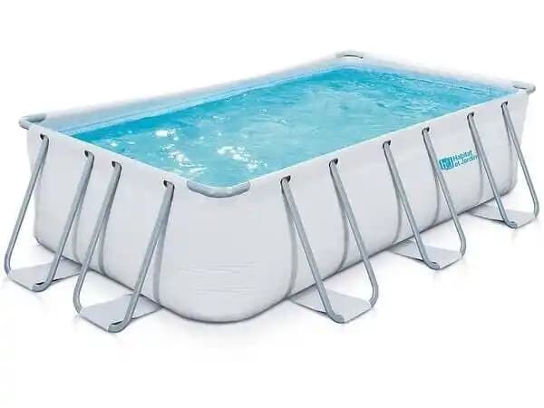 Piscine tubulaire grise - LUDO 2 - 4,01 x 2,01 x 1,22 m - filtration à sable 2.5 m³/h