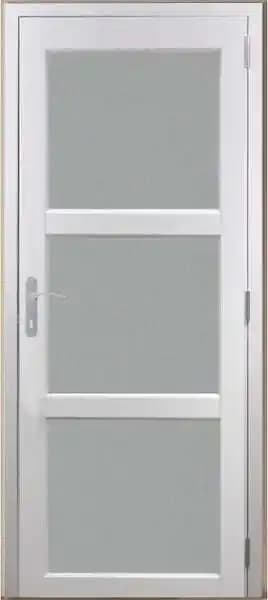 Bloc Porte Kenya Blanc Vitre H204 x L73 Poussant Droite Côtes Tableau +Poignée GD MENUISERIES