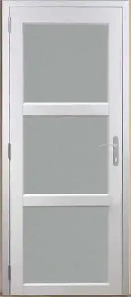 Bloc Porte Kenya Blanc Vitre H204 x L83 Poussant Gauche Côtes Tableau +Poignée GD MENUISERIES