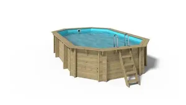 Piscine de jardin en bois - 5,86x3,86 x H.1,32m - avec filtration