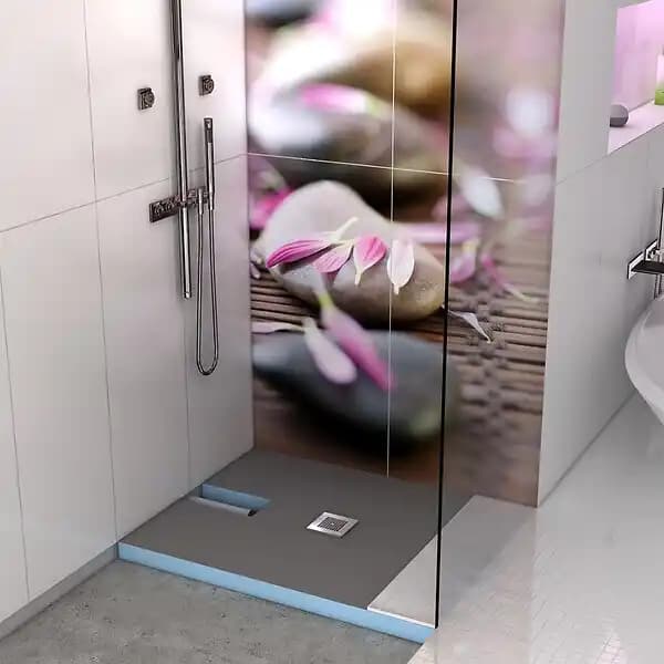 Receveur à carreler 90 x 90 cm WEDI Fundo Plano, bonde intégrée + Colle Wedi 320