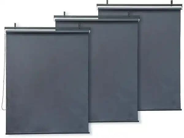 Lot de 3 enrouleurs rétractables en métal - 124.5 x 225 cm - Anthracite